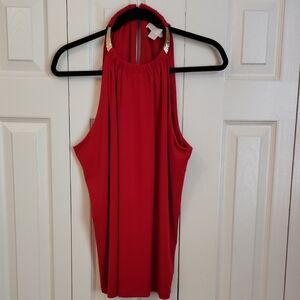Michael Kors Elegant Red Halter Top